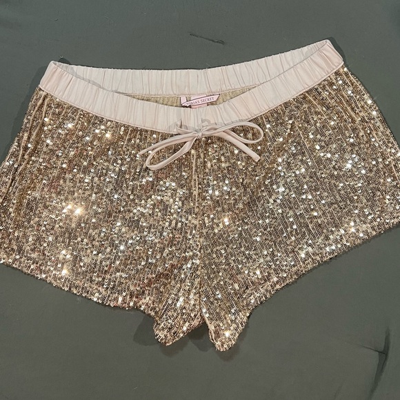Victoria’s Secret intimates gold sequin pajama shorts - Picture 1 of 4